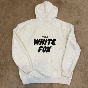 White Fox Volume 3 Offstage Women’s Hoodie Sz L/XL Frosted Grey Black Oversized